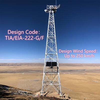 الطاقة الشمسية وبرج الاتصالات الهيكل الداعم للذات الصلب المغلف بالحر 4 كيلوواط