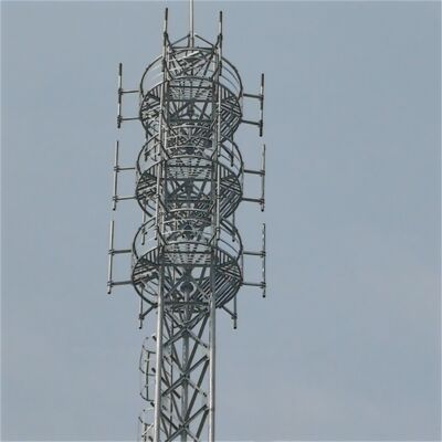 برج فولاذي أنبوبي ذو 3 أرجل قابل للتخصيص مصمم لمنشآت مراقبة الاتصالات الخارجية والأمن