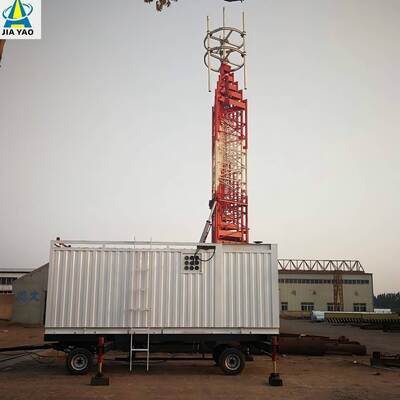 Portable Mobile Telescopic Steel Tower Galvanized Pneumatic Mast Tower for Emergency Communication Rapid Deployment Surveillance Camera Support Site