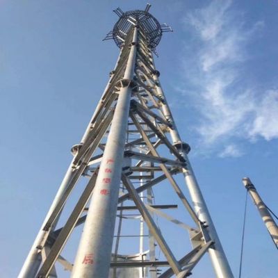 10 - 60M برج فولاذي أنبوبي معدني إشارة واي فاي Bts التلفزيونات برج فولاذي أنبوبي ذو 3 أرجل