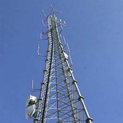 10 - 60M برج فولاذي أنبوبي معدني إشارة واي فاي Bts التلفزيونات برج فولاذي أنبوبي ذو 3 أرجل