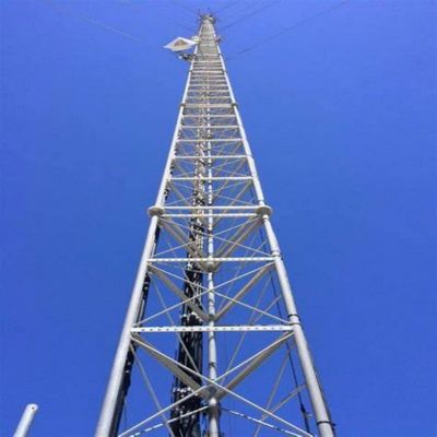 10 - 60M برج فولاذي أنبوبي معدني إشارة واي فاي Bts التلفزيونات برج فولاذي أنبوبي ذو 3 أرجل