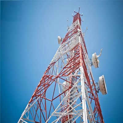 برج الهوائي اللاسلكي 5G برج 4 ساق زاوية الفولاذ الحديد ذات الدعم الشبكة برج