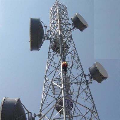 72m 4 Leg Steel Lattice برج الاتصالات المتنقلة الزاوي ASTM A36 A572 Gr50