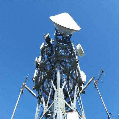 محطة قاعدة الاتصالات الجوالة Vhf Uhf هوائي الاتصالات الراديوية برج فولاذي أنبوبي ذو 3 أرجل