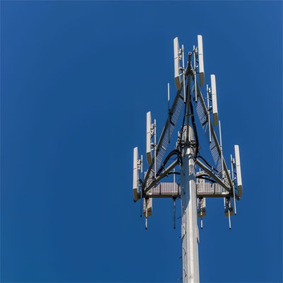 أوتم غالوانيزد الدعم الذاتي الاحتياطي الهوائي برج الصمام لل GSM 5G الاتصالات أنبوب برج القطب