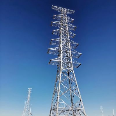 33 كيلو فولت إلى 110 كيلو فولت برج نقل الطاقة زاوية البرج الحديدي 30-180 كم / ساعة سرعة الرياح