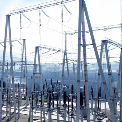 زاوية الحديد البرج الكهربائي عالي الجهد سرعة الرياح 30-180 كيلومتر في الساعة 132kv برج نقل