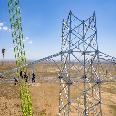 زاوية الحديد البرج الكهربائي عالي الجهد سرعة الرياح 30-180 كيلومتر في الساعة 132kv برج نقل