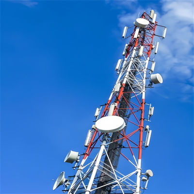 10 20 30 40 50 60M برج فولاذي أنبوبي معدني إشارة واي فاي Bts تلفزيونات برج فولاذي أنبوبي ذو 3 أرجل