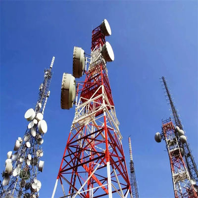 30 متر برج الشبكة ذات الدعم الذاتي للاتصالات برج GSM مصنوع من الفولاذ الزاوي