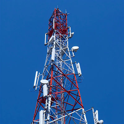 30 متر برج الشبكة ذات الدعم الذاتي للاتصالات برج GSM مصنوع من الفولاذ الزاوي