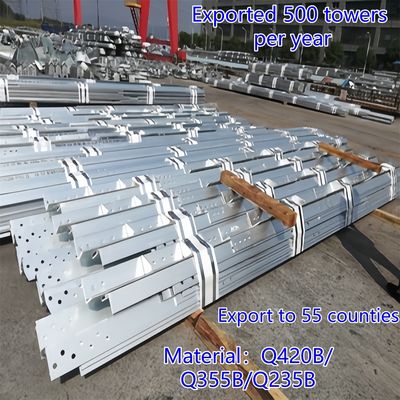 برج اتصالات فولاذي زاوي ثلاثي الأرجل، فولاذ Q235، ارتفاع 25 متر، شبكة LTE، مقاوم للعوامل الجوية، مناطق ريفية