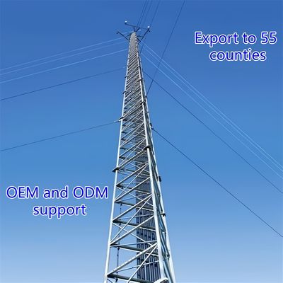 برج فولاذي مقاوم للتآكل ذو ثلاث أرجل مناسبة للتركيبات الخارجية وتطبيقات تحمل الأحمال الثقيلة