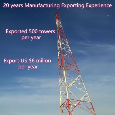 برج ذو 3 أرجل من الفولاذ الزاوي المغلف ذات الدعم الذاتي 40 متر إشارة البث مقاومة للتآكل المنتزهات الصناعية
