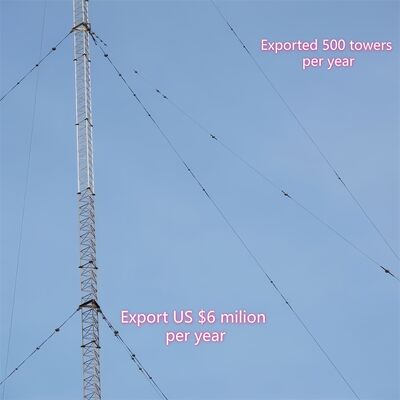 برج الإذاعة السلكي المقاوم للتآكل الفولاذ 55m إشارة المناطق الساحلية دائمة