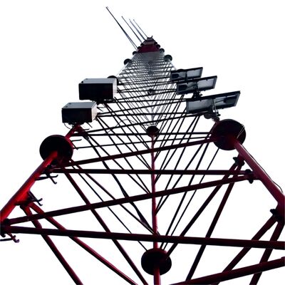 30M 55M 85M سلك محفوف بالأسلاك ثلاثية الساقات الحديدية المصنوعة من الفولاذ المقوى 5G Wifi Isp الإنترنت الميكروويف الاتصالات الإشارة الصدر