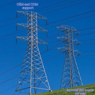 برج نقل الكهرباء 10KV 380KV غزل حار غطس الشبكة الزاوية الفولاذ العالي الجهد قطب الخدمات العامة