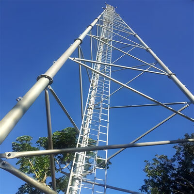 30M 55M 80M Hot Dip Galvanized 3 Leg Tubular Steel Free Standing Gsm Cdma Cellular Communication Antenna Mast