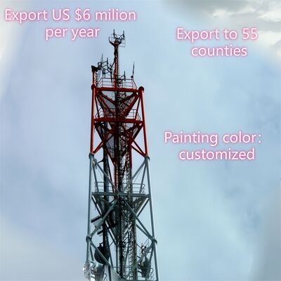 برج فولاذي أنبوبي قوي ودائم ذو 3 أرجل مصمم لتلبية متطلبات الحمل والبيئة في الصناعة