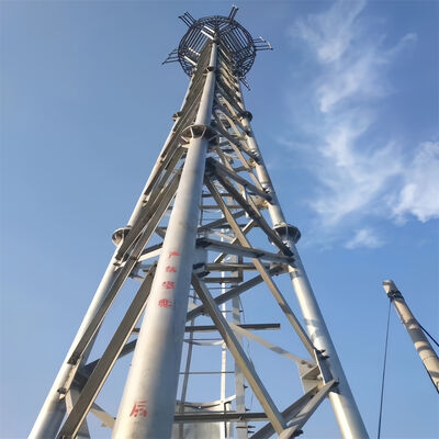 45 متر خفيف 3 أقدام أنبوبية الخلوية الميكروويف الغلاف الصيني Isp الرصيف 5g القطب 3 أقدام الشبكة برج الفولاذ