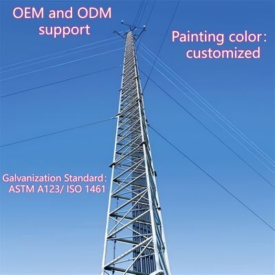 برج الأسلاك المصنوعة من السلك الذي يحتوي على الامتثال للتصميم لمعايير ANSI/TIA-222-G-H-F ومعايير EN الأوروبية للأداء الهيكلي