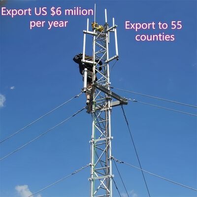 80m-150m برج سلكي عالي الاستقرار للاتصالات الميكروويفية عبر الحدود لمسافات طويلة