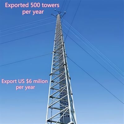 برج الأسلاك المزدوجة من 15m-60m لمراقبة الحفاظ على المياه الهيدرولوجية ونقل البيانات عن بعد