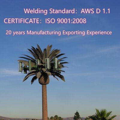 15 21 27M منطقة ذات مناظر خلابة شجرة بيونيك مموهة من الصلب المجلفن في الهواء الطلق 5G 4G برج اتصالات واي فاي