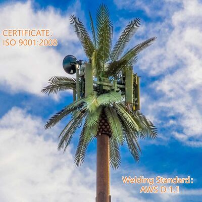 12 18 24M مجتمع بيونيك شجرة مموهة مجلفنة في الهواء الطلق 5G 4G سارية اتصالات الميكروويف