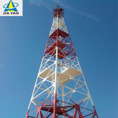 برج هوائي يعمل بالطاقة الشمسية مع بطارية احتياطية من الصلب المجلفن 22 32 42M 4G 5G Telecom Mast
