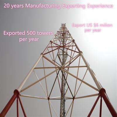 19 27 35M صيانة منخفضة 3 أرجل أنبوبية معدنية الفولاذ الدعم الذاتي في الهواء الطلق 5G 4G الميكروويف الطويل العمر