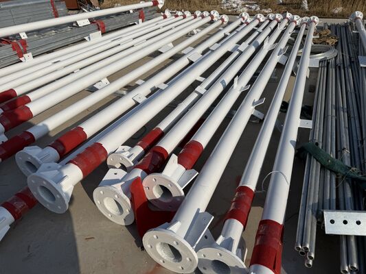 برج اتصالات فولاذي مجلفن ثلاثي الأرجل مقاس 18 28 38 متر متعدد الترددات خارجي لشبكات الجيل الخامس والجيل الرابع والواي فاي والبث التلفزيوني