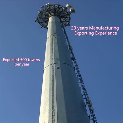 20 28 36M المناظر الطبيعية ودية احتكار أنبوبي المجلفن في الهواء الطلق 5G 4G الميكروويف مدينة الاتصالات ذات المناظر الخلابة الصاري