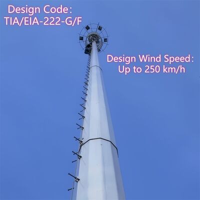 11 17 23M احتكار الفضاء أنبوبي المجلفن الصلب في الهواء الطلق 5G 4G واي فاي برج الاتصالات المدمجة