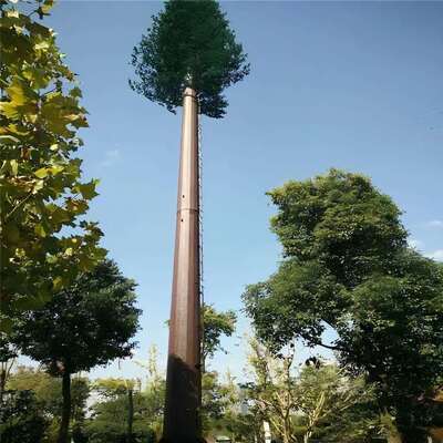 برج شجرة بيونيكي مع إدارة كابلات متكاملة ومنصات مخفية تدعم أجهزة الميكروويف للاتصالات والمراقبة البيئية