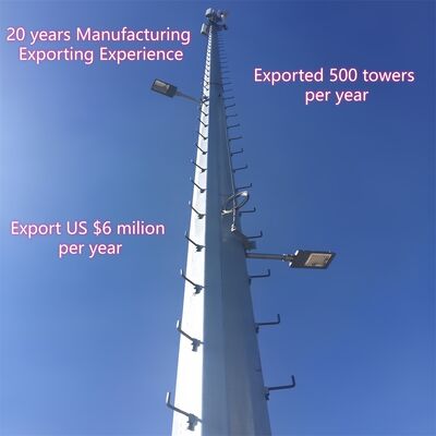 16 24 32M Monopole Communication Steel Tower Wind Resistant for 5G Urban Base Station