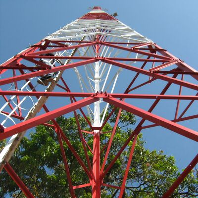 IP66 Dust-Proof 3 Leg Angular Steel Communication Tower For Desert Arid Region