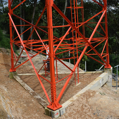 15M 35M 3 Legged Angle Lattice Telecom Tower For Broadcast Tv Signal Coverage