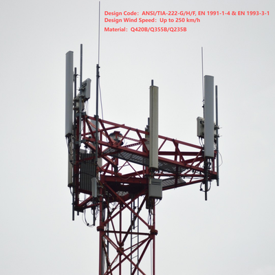 48 م 60 م 70 م 77 متر بصمة مدمجة 3 أنبوب برج اتصالات لشارع المشاة الحضري 5G