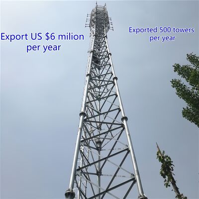 30M Q355 الصلب 3 أنبوب برج الاتصالات البصمة المدمجة لمحطة الاتصالات