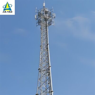 برج اتصالات عالي الصلابة 100 قدم لتغطية 5G على جانب الطريق المرتفع