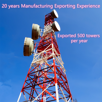 60M Heavy Duty Self Supporting Angle Steel Anti Corrosion 4 Legged Tower for Industrial Port Telecom Infrastructure